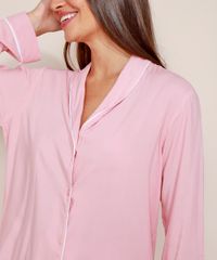 Camisa-de-Pijama-Feminina-com-Vivo-Contrastante-Manga-Longa-Rosa-9954382-Rosa_6