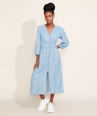 Vestido-Jeans-Feminino-Mindset-Midi-com-Botoes-e-Fenda-Manga-7-8-Azul-Claro-9981509-Azul_Claro_1