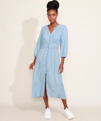 Vestido-Jeans-Feminino-Mindset-Midi-com-Botoes-e-Fenda-Manga-7-8-Azul-Claro-9981509-Azul_Claro_3