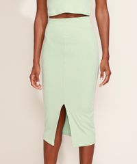 Saia-Feminina-Mindset-Midi-Canelada-com-Fenda-Verde-Claro-9981628-Verde_Claro_2