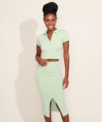Saia-Feminina-Mindset-Midi-Canelada-com-Fenda-Verde-Claro-9981628-Verde_Claro_5