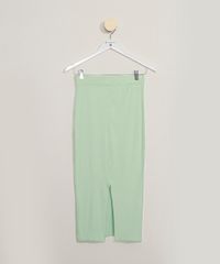 Saia-Feminina-Mindset-Midi-Canelada-com-Fenda-Verde-Claro-9981628-Verde_Claro_6