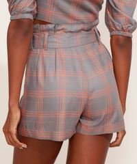 Short-Feminino-Mindset-Clochard-Cintura-Super-Alta-Estampado-Xadrez-com-Faixa-para-Amarrar-Cinza-9979866-Cinza_2