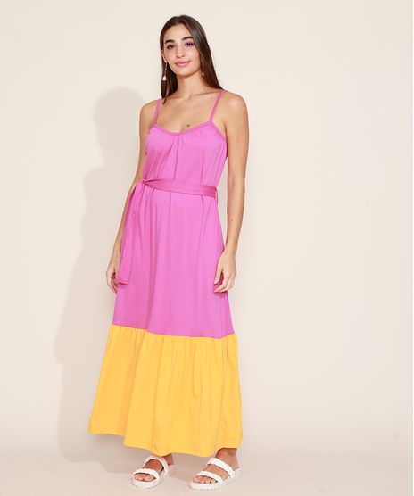 Vestido-Feminino-Longo-com-Recorte-Faixa-para-Amarrar-Alcas-Finas-Pink-9978673-Pink_1
