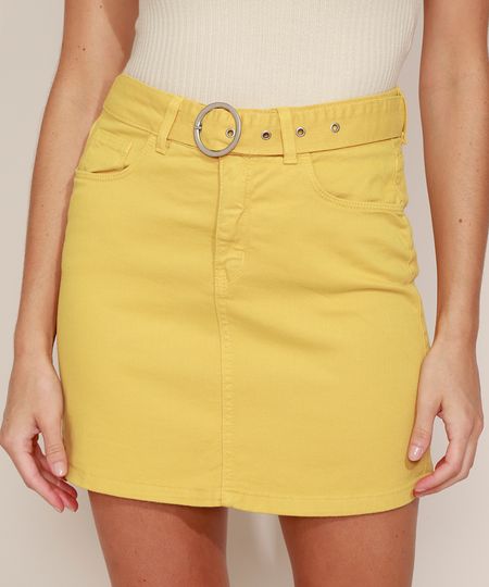 Saia-de-Sarja-Feminina-Curta-com-Cinto-Amarela-9968092-Amarelo_1 Saia-de-Sarja-Feminina-Curta-com-Cinto-Amarela-9968092-Amarelo_1