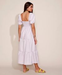 Vestido-Feminino-Midi-Estampado-Xadrez-com-Recortes-e-Lastex-Manga-Bufante-Rosa-9974677-Rosa_2