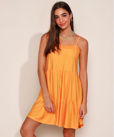 Vestido-Feminino-Curto-Texturizado-com-Recortes-Alca-Fina-com-Laco-Mostarda-9978524-Mostarda_1