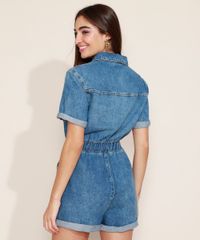 Macaquinho-Jeans-Feminino-Marmorizado-com-Bolsos-e-Ziper-Manga-Curta-Azul-Medio-9968300-Azul_Medio_2