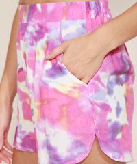 Short-Feminino-Running-Cintura-Alta-Alfaiatado-Estampado-Tie-Dye-com-Bolsos-Rosa-9968653-Rosa_6