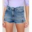 Short-Jeans-Feminino-Cintura-Alta-Lateral-Curta-Marmorizado-com-Ziper-e-Cos-Desfiado-Azul-Medio-9972421-Azul_Medio_1