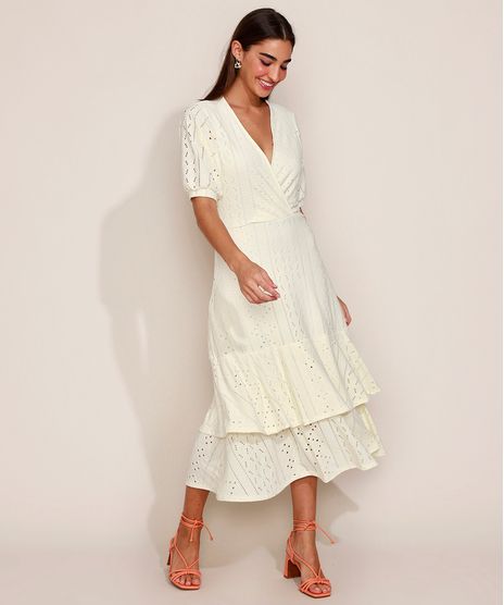 Vestido-de-Laise-Feminino-Midi-em-Camadas-com-Babado-Manga-Bufante-Off-White-9973117-Off_White_1