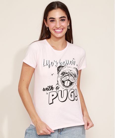 Camiseta-Feminina-Cachorro-Pug-Manga-Curta-Decote-Redondo-Rosa-Claro-9971177-Rosa_Claro_1