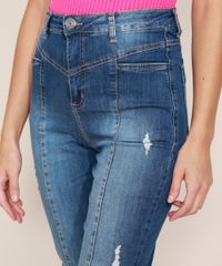 Calca-Jeans-Feminina-Sway-Super-Skinny--Cintura-Alta-com-Recorte-e-Bolsos-Azul-Escuro-9976436-Azul_Escuro_4