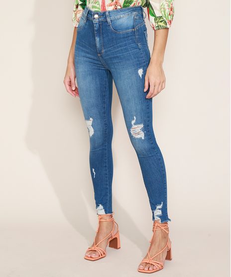 Calca-Jeans-Feminina-Sawary-Super-Skinny-Push-Up-Super-Lipo-Cintura-Alta-Destroyed-Azul-Medio-9974657-Azul_Medio_1