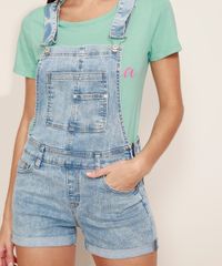 Jardineira-Jeans-Feminina-Reta-Marmorizada-com-Barra-Dobrada-Azul-Claro-9969109-Azul_Claro_5