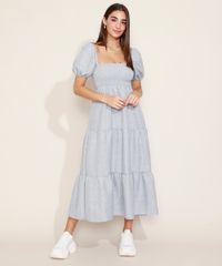 Vestido-Feminino-Midi-Estampado-Xadrez-com-Recortes-e-Lastex-Manga-Bufante-Azul-9974677-Azul_3