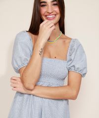 Vestido-Feminino-Midi-Estampado-Xadrez-com-Recortes-e-Lastex-Manga-Bufante-Azul-9974677-Azul_5 Vestido-Feminino-Midi-Estampado-Xadrez-com-Recortes-e-Lastex-Manga-Bufante-Azul-9974677-Azul_5