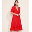 Vestido-de-Laise-Feminino-Midi-em-Camadas-com-Babado-Manga-Bufante-Vermelho-9973117-Vermelho_1