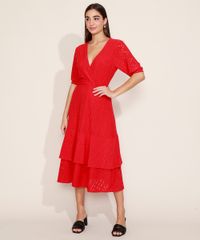 Vestido-de-Laise-Feminino-Midi-em-Camadas-com-Babado-Manga-Bufante-Vermelho-9973117-Vermelho_3