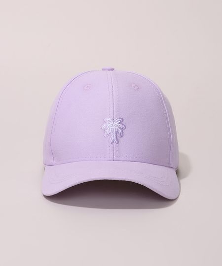 Bone-Feminino-Bordado-de-Coqueiro-Aba-Curva-Lilas-9968582-Lilas_1