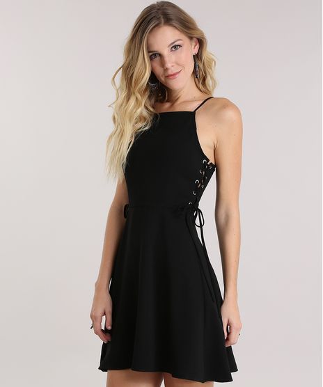 Vestido-com-Lace-Up-Preto-8834376-Preto_1