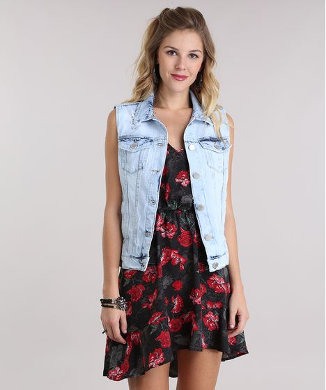 colete jeans feminino c&a