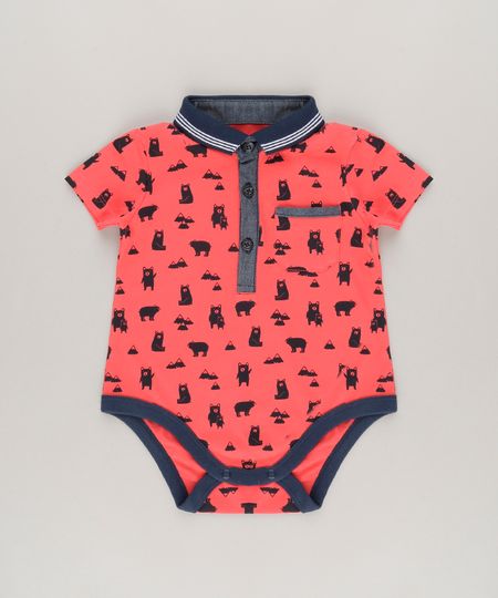 Body-Estampado-de-Ursinhos-em-Algodao---Sustentavel-Vermelho-8787349-Vermelho_1