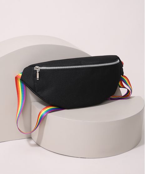 Pochete-Masculina-Pride-com-Alca-Estampada-Arco-Iris-Preta-9946701-Preto_1