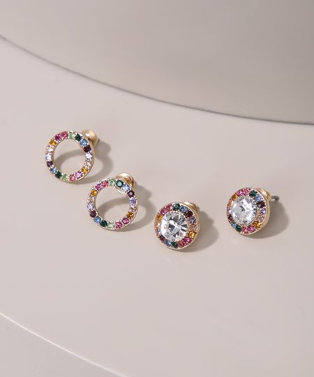 Kit-de-2-Brincos-Femininos-com-Strass-Colorido-Dourado-9962016-Dourado_1
