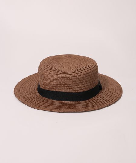 Chapeu-de-Palha-Feminino-com-Faixa-Marrom-9956410-Marrom_1