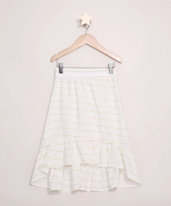 Saia Infantil Midi Listrada com Lurex Off White 4