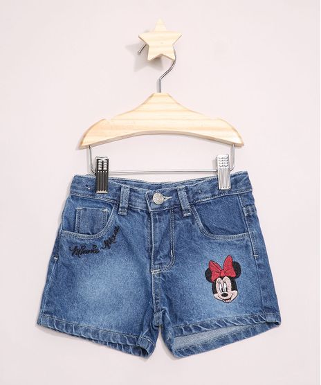 Short-Jeans-Infantil-com-Bordado-da-Minnie-Azul-Medio-9965309-Azul_Medio_1