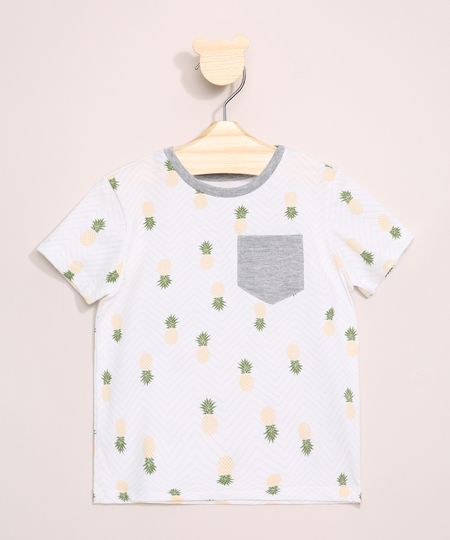Camiseta-Infantil-Estampada-Abacaxis-Manga-Curta-com-Bolso-Off-White-9967103-Off_White_1