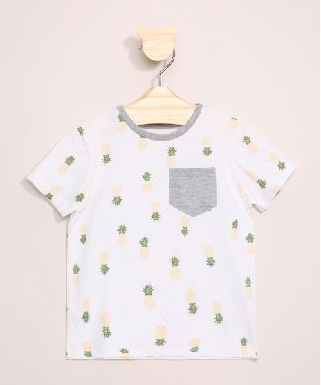 Camiseta-Infantil-Estampada-Abacaxis-Manga-Curta-com-Bolso-Off-White-9967103-Off_White_1