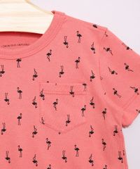 Camiseta-Infantil-Estampada-Flamingos-Manga-Curta-com-Bolso-Coral-9965799-Coral_3