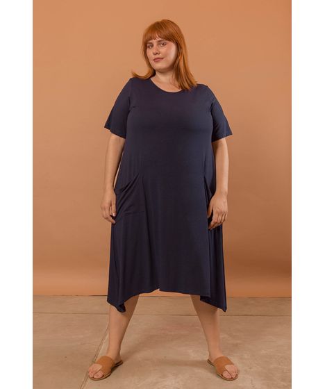 vestido evase longo plus size
