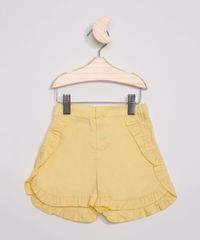 Short-de-Sarja-Infantil-com-Babados-Amarelo-9948368-Amarelo_1