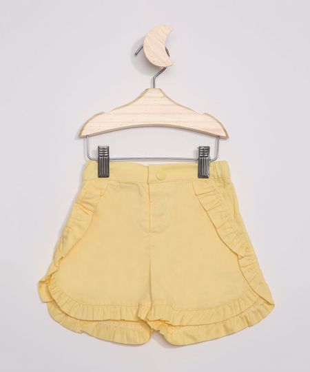 Short-de-Sarja-Infantil-com-Babados-Amarelo-9948368-Amarelo_1