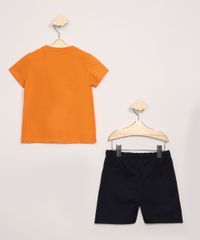 Conjunto-Infantil-de-Camiseta-Tigrao-Manga-Curta-Laranja---Bermuda-de-Moletom-Azul-Marinho-9974629-Azul_Marinho_3