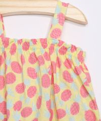 Conjunto-Infantil-de-Regata-Estampada-de-Abacaxis-Amarela---Short-com-Babados-Pink-9966919-Pink_3