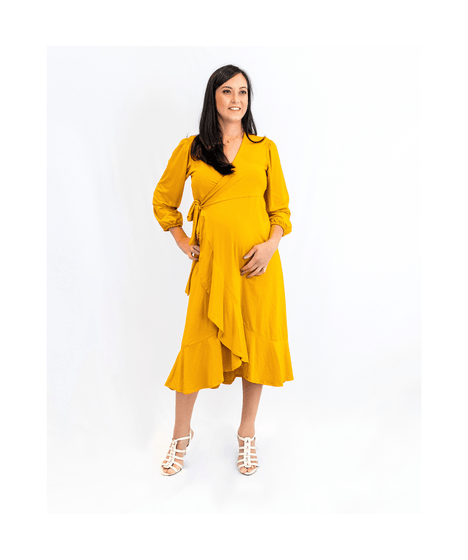vestido amarelo para gestante