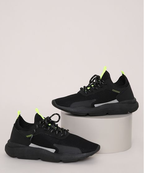 Tenis-Masculino-Oneself-Knit-com-Recortes-Preto-9973252-Preto_1