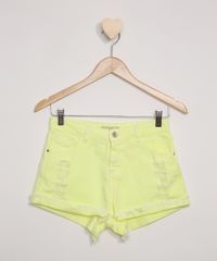 Short-de-Sarja-Juvenil-Destroyed-com-Bolsos-Amarelo-Neon-9971858-Amarelo_Neon_1