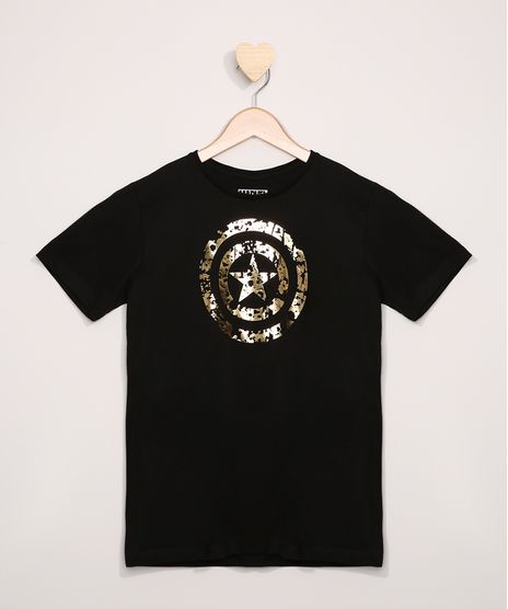 Camiseta-Juvenil-Capitao-America-Metalizada-Manga-Curta-Preta-9973314-Preto_1