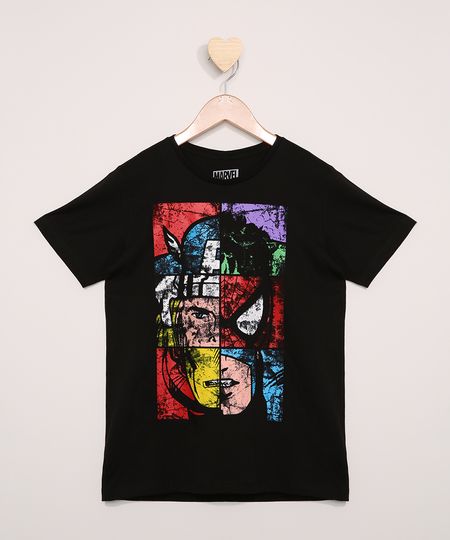 Camiseta-Juvenil-Os-Vingadores-Quadrinhos-Manga-Curta-Preta-9973321-Preto_1