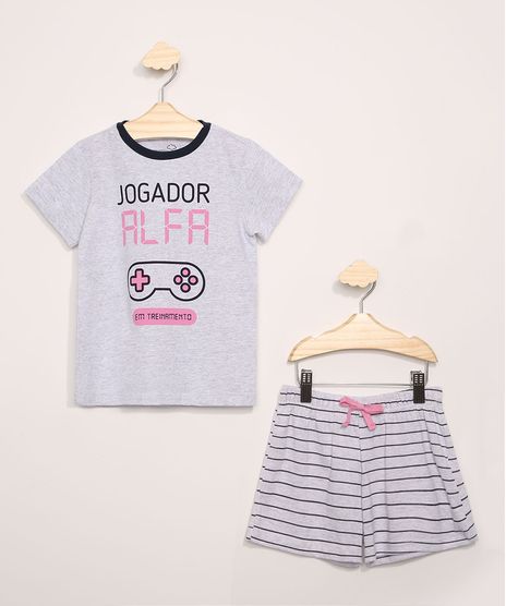Pijama-Infantil-Video-Game-Manga-Curta-Cinza-Mescla-9970788-Cinza_Mescla_1