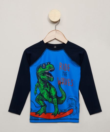 Camiseta-de-Praia-Infantil-Dinossauro-Protecao-Uv50--Azul-9967169-Azul_1