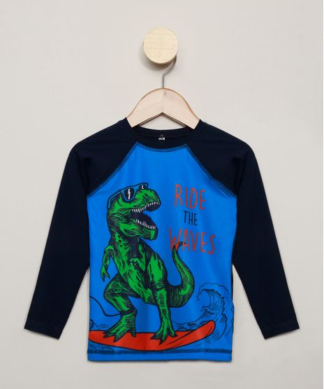 Camiseta-de-Praia-Infantil-Dinossauro-Protecao-Uv50--Azul-9967169-Azul_1