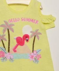 Blusa-Infantil---Hello-Summer--Flamingo-Interativo-com-Babado-Manga-Curta-Open-Shoulder--Amarelo-Neon-9967458-Amarelo_Neon_5