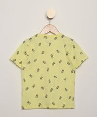 Camiseta-Infantil-Estampado-de-Abacaxis-com-Bolso-Manga-Curta-Amarelo-9970012-Amarelo_2